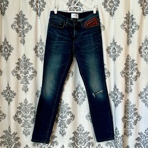 Woman’s Current Elliot Jeans Plaid Tartan Pocket Size 25